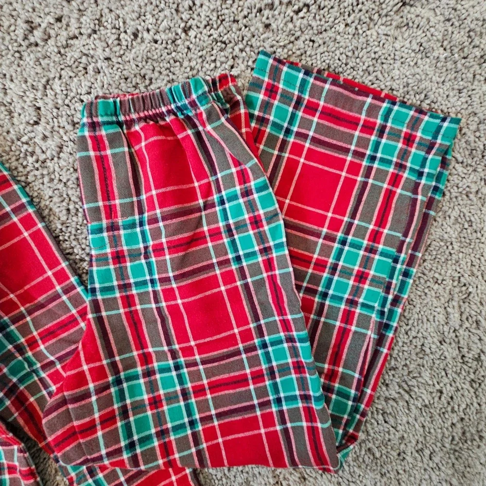 Gymboree Pajama Set Kid Size 5 6 Lot of 2 Moon Thermal Red Plaid Flannel Holiday